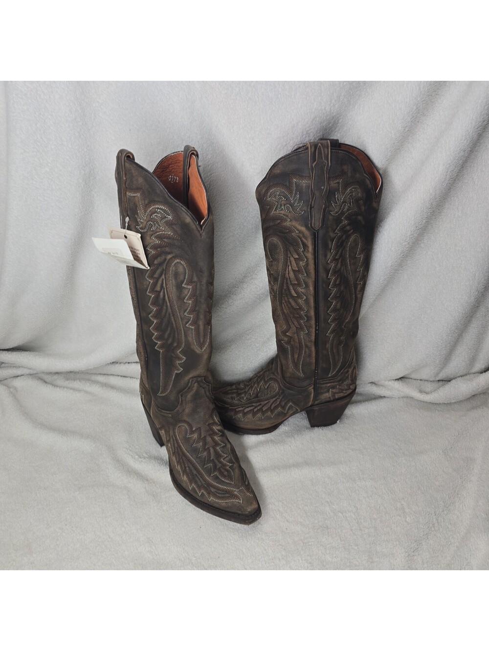 Dan Post Women's Western Cowgirl Boots Size 7.5 M Brown Leather Calf Height